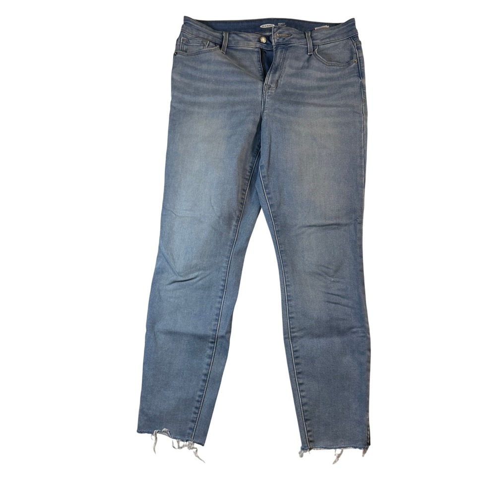 Old Navy Rockstar Super Skinny Jeans Built In‎ Warm Denim Women's Size 10 Fray